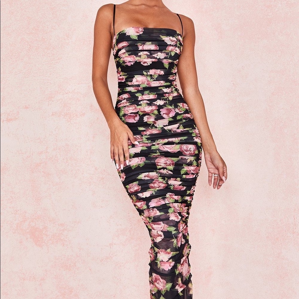 House of CB rose print floral fornarina maxi dress